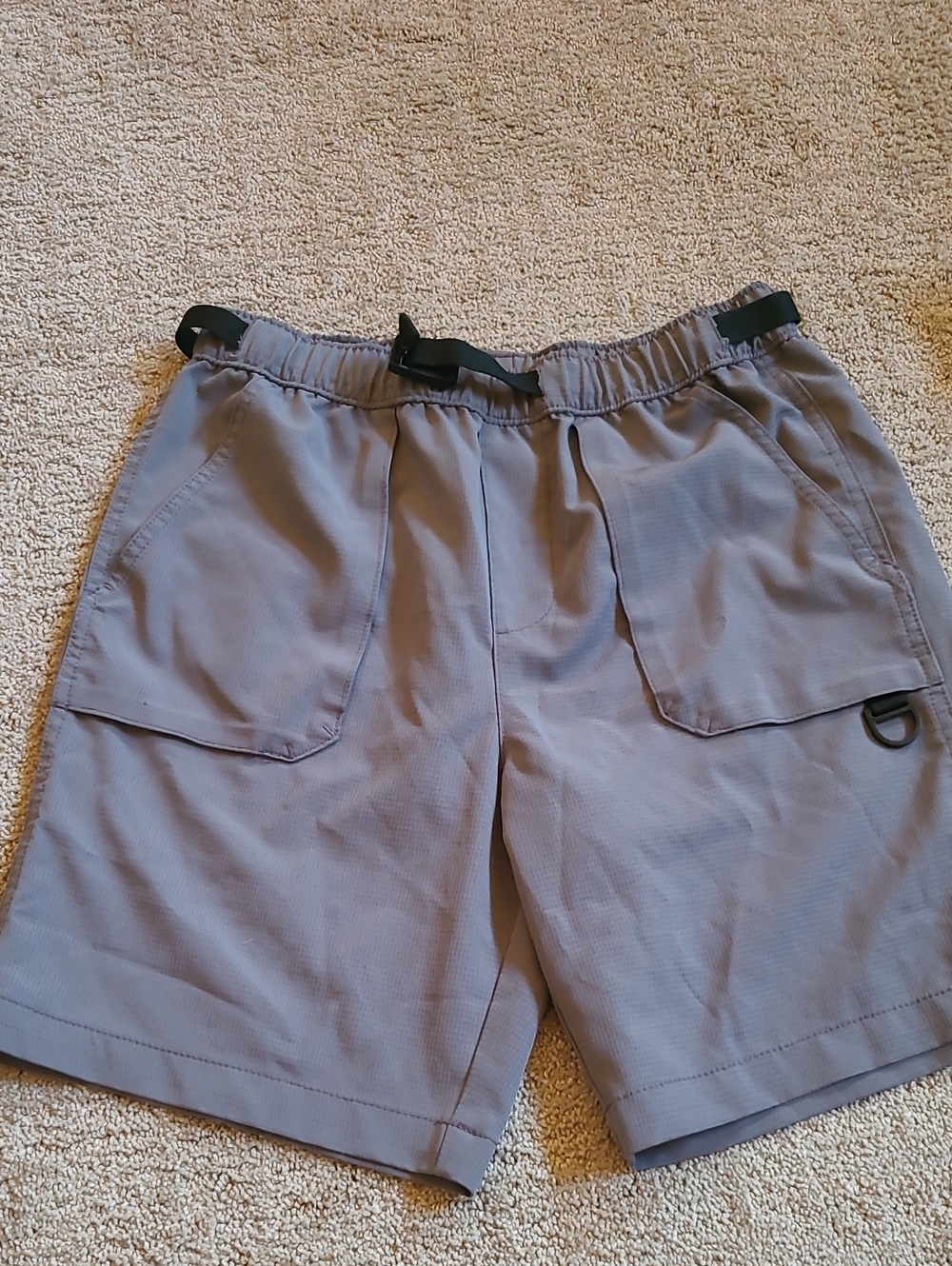wonder nation Gray Athletic Utility Shorts with Buckle
